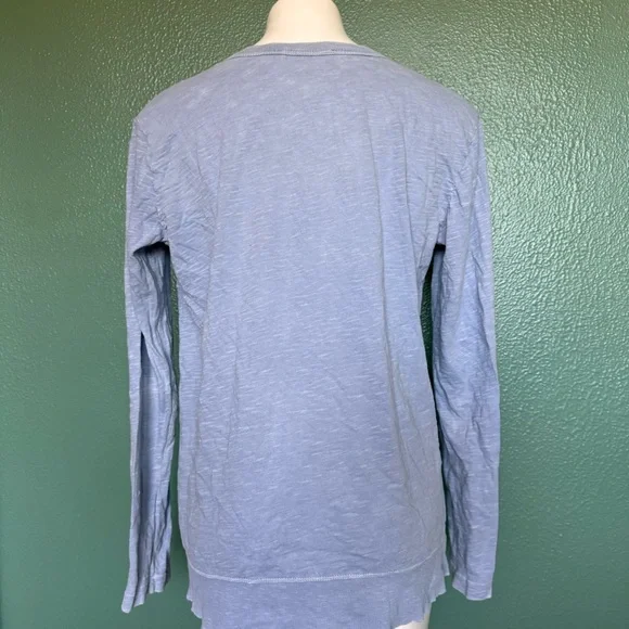Wilt Made In USA Medium Light Dusty Blue Shirt Long Sleeve Flowy Tiered Top - Picture 7 of 8